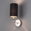 Banyan Wall Light in Satin Nickel with Black Shade