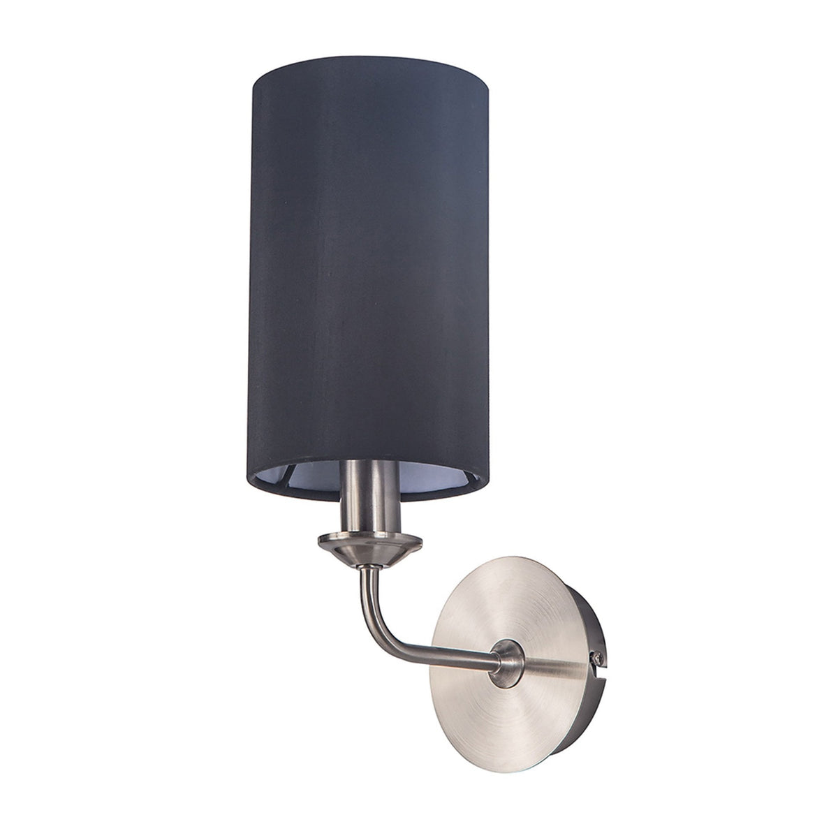 Banyan Wall Light in Satin Nickel with Black Shade