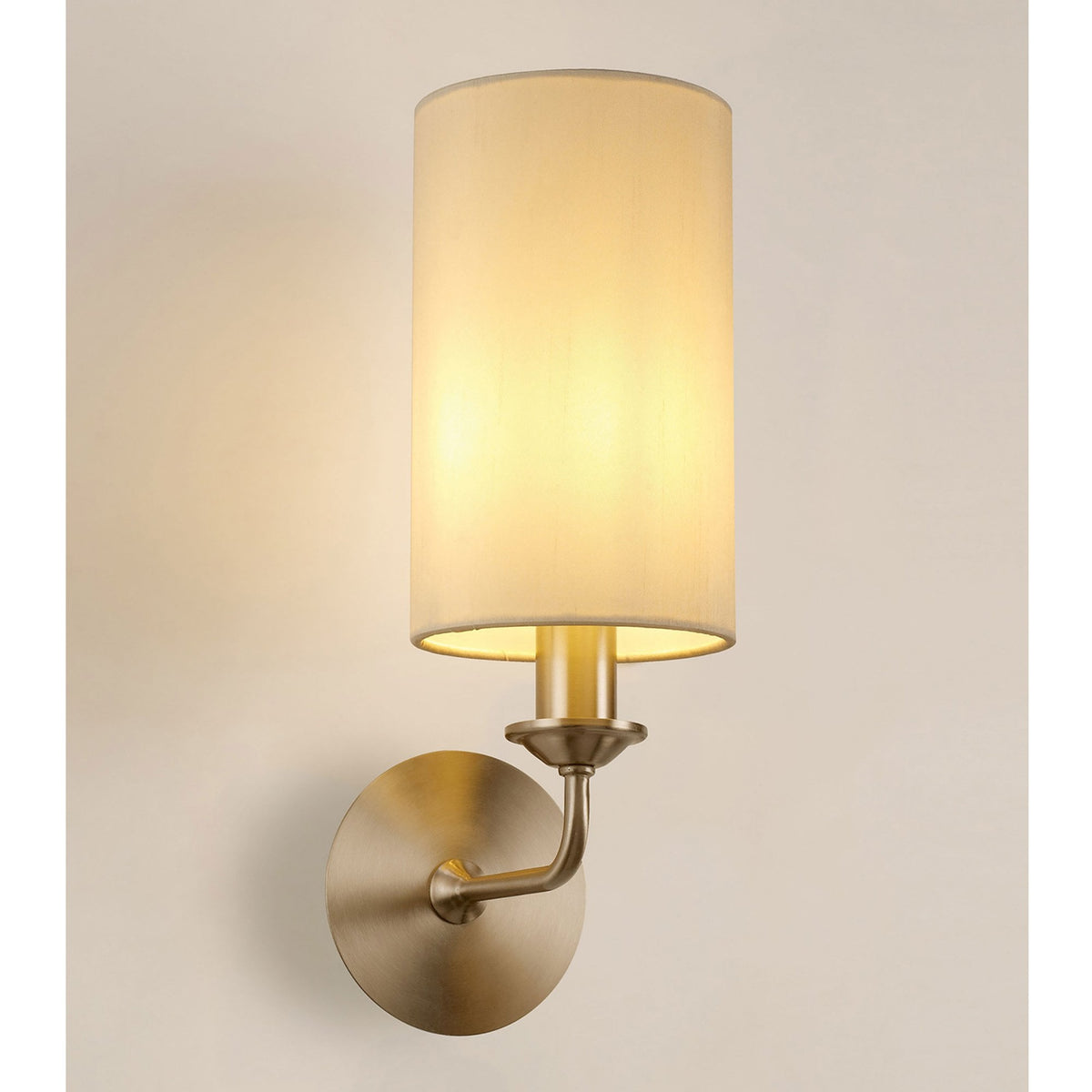 Banyan Wall Light in Satin Nickel with Ivory Pearl Shade