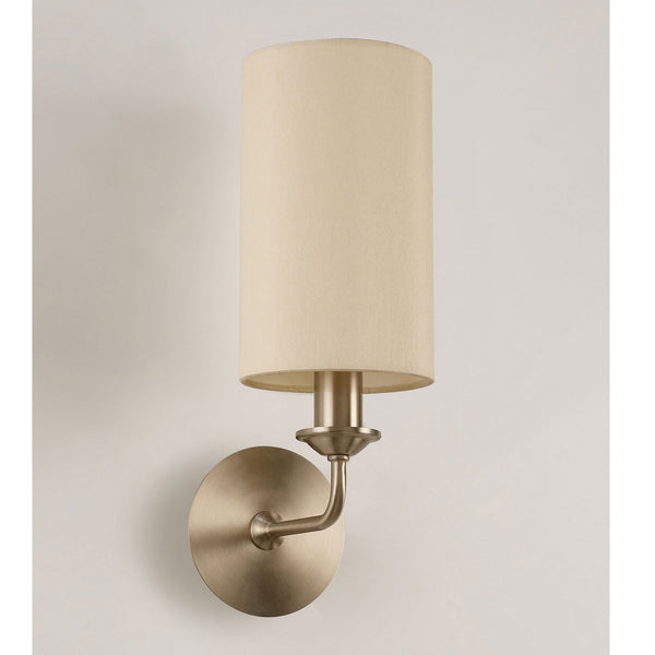 Banyan Wall Light in Satin Nickel with Ivory Pearl Shade