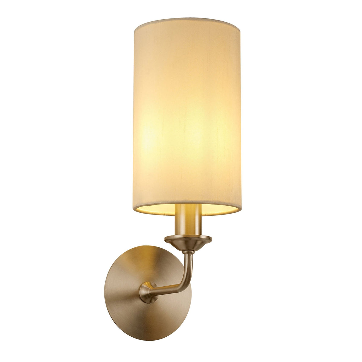 Banyan Wall Light in Satin Nickel with Ivory Pearl Shade