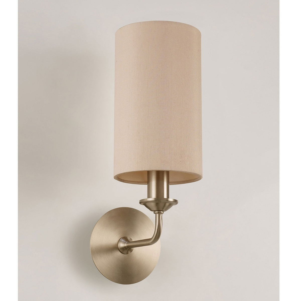 Banyan Wall Light in Satin Nickel with Nude Beige & Moonlight Shade