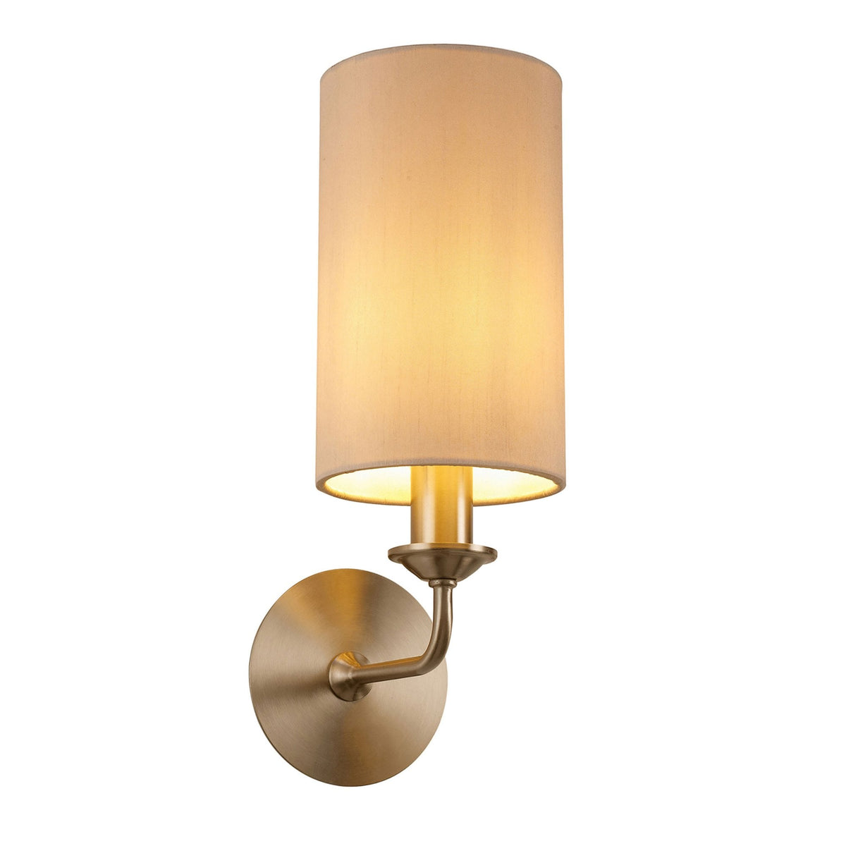 Banyan Wall Light in Satin Nickel with Nude Beige & Moonlight Shade