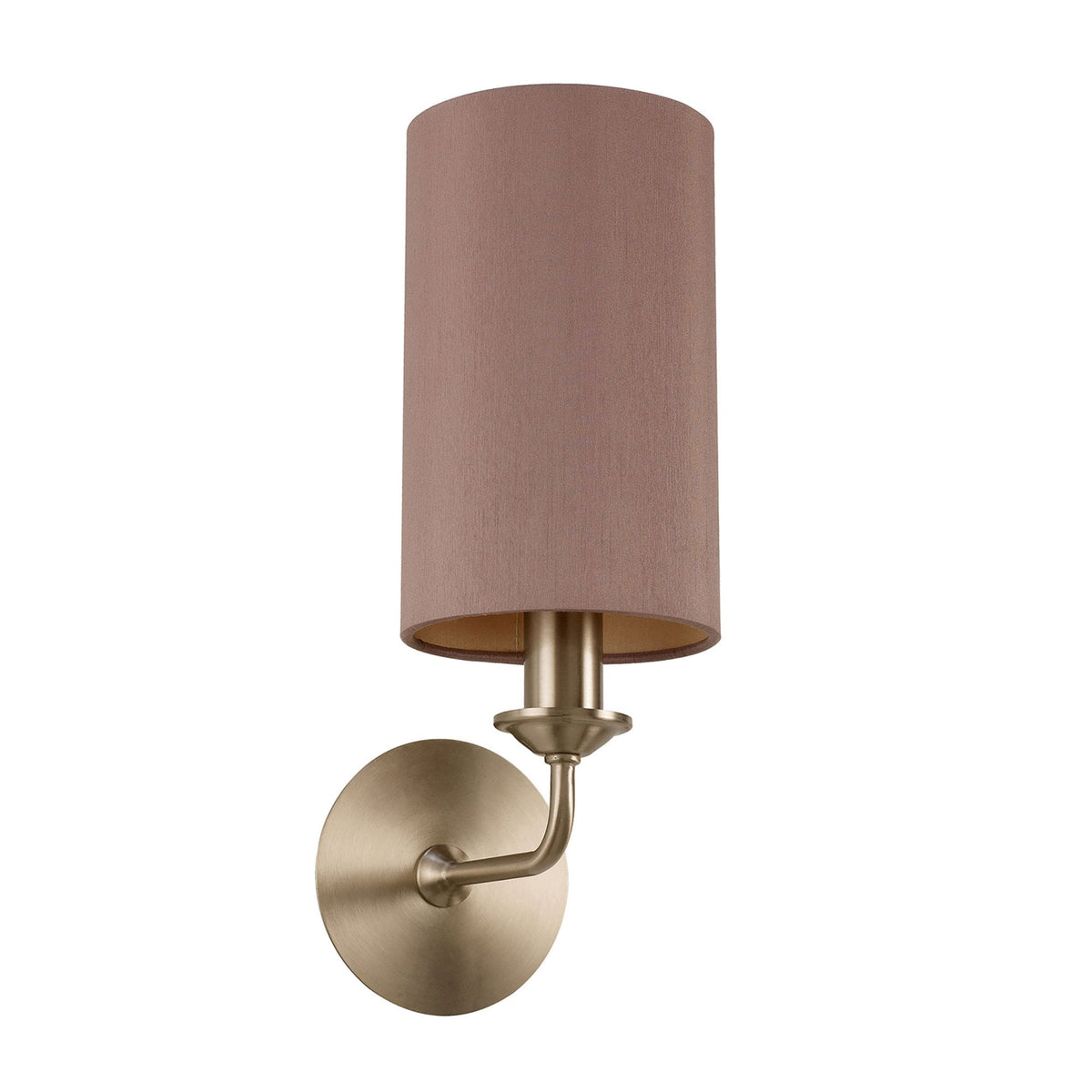 Banyan Wall Light in Satin Nickel with Taupe & Halo Gold Shade