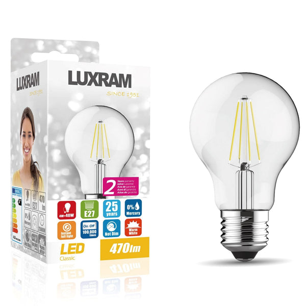 Classic E27 Warm White LED GLS 4W 2700K 470lm
