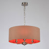 Banyan 50cm 3 Light Pendant in Satin Nickel with Antique Gold & Ruby Shade
