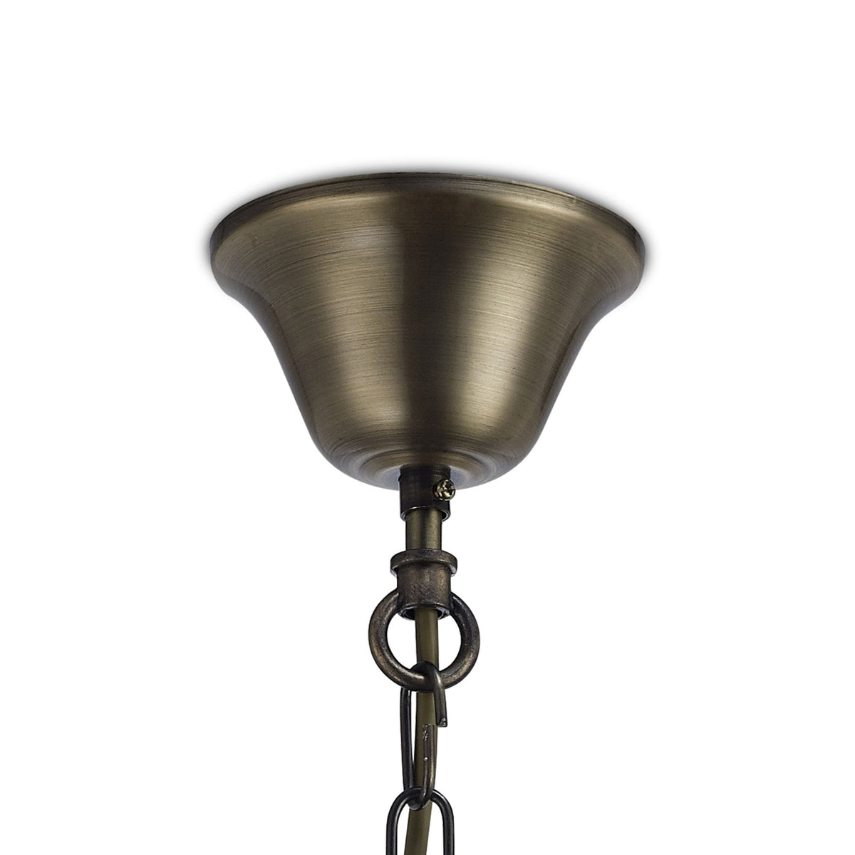 Nolan 3 Light Glass Pendant in Antique Brass with Amber Glass