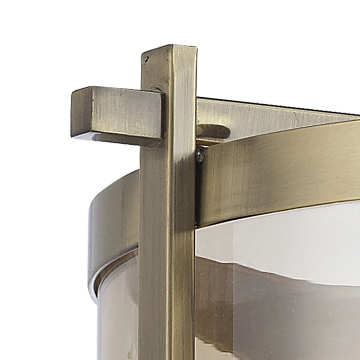 Nolan 3 Light Glass Pendant in Antique Brass with Amber Glass