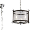 Nolan 3 Light Glass Pendant in Black & Chrome with Clear Glass