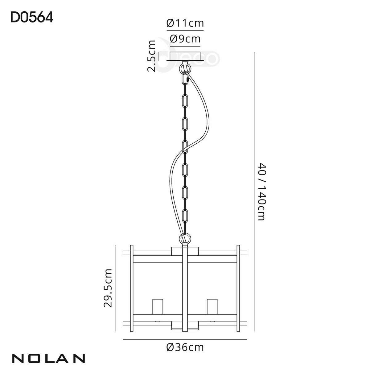 Nolan 3 Light Glass Pendant in Black & Chrome with Clear Glass