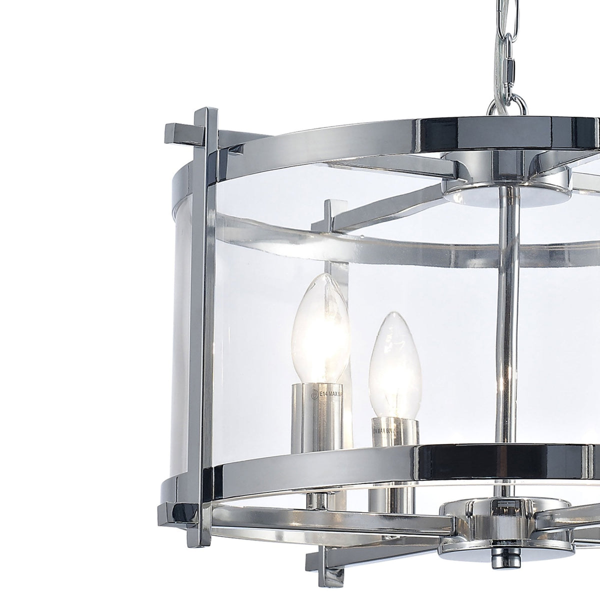 Nolan 4 Light Glass Pendant in Chrome with Clear Glass
