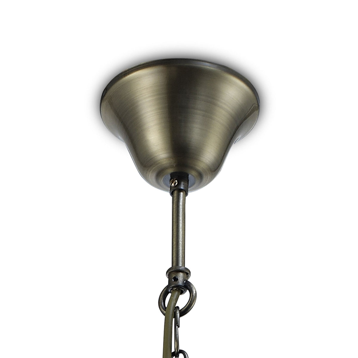 Nolan 4 Light Glass Pendant in Antique Brass with Amber Glass