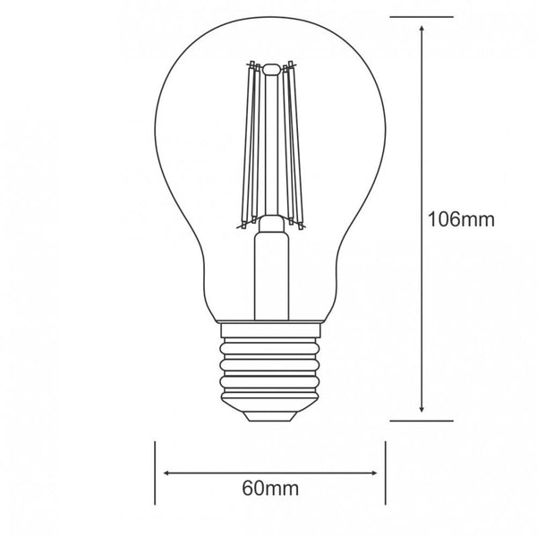 Classic E27 Dimmable Warm White LED GLS 6.5W 2700K 806lm