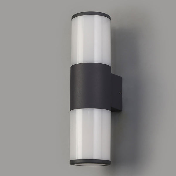 Merrivale IP54 Exterior Up & Down Wall Light in Anthracite with Opal Diffusers