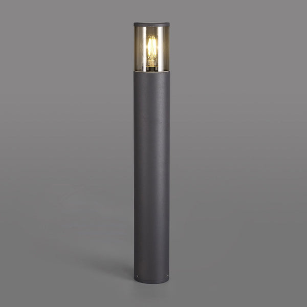 Merrivale IP54 Exterior 65cm Post Light in Anthracite with Smoked Diffuser