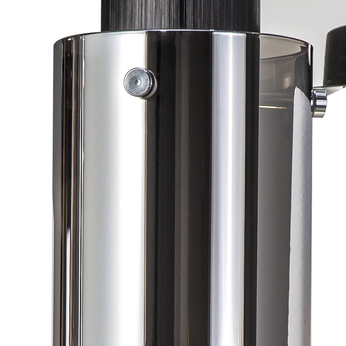 Belstone Slim Switched Wall Light in Black & Chrome with Smoke Fade Glass