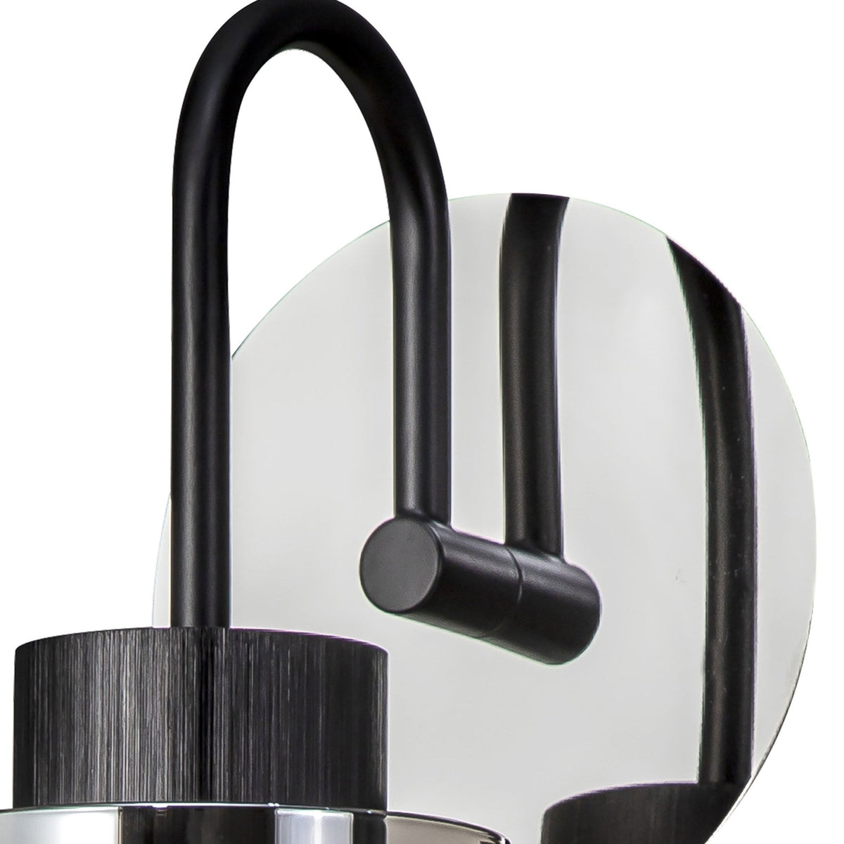 Belstone Slim Switched Wall Light in Black & Chrome with Smoke Fade Glass