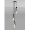 Belstone Slim 3 Drop Pendant in Black & Chrome with Smoke Fade Glass