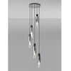 Belstone Slim 5 Drop Pendant in Black & Chrome with Smoke Fade Glass