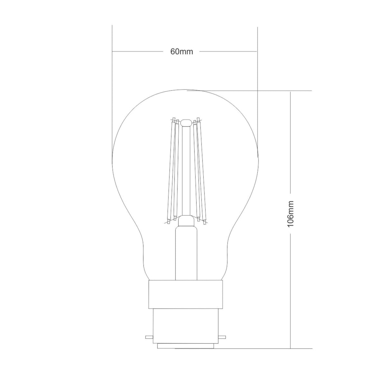 Classic B22 Dimmable Warm White LED GLS 8W 2700K 806lm