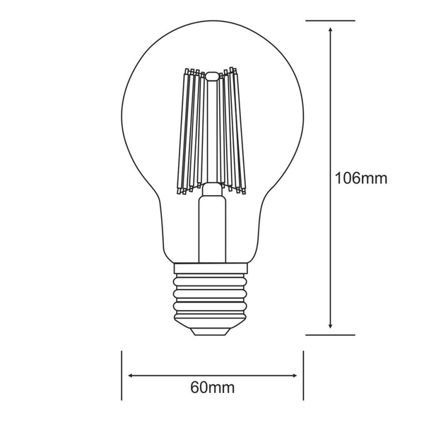 Vintage E27 Extra Warm White Gold LED GLS 8W 2200K 630lm