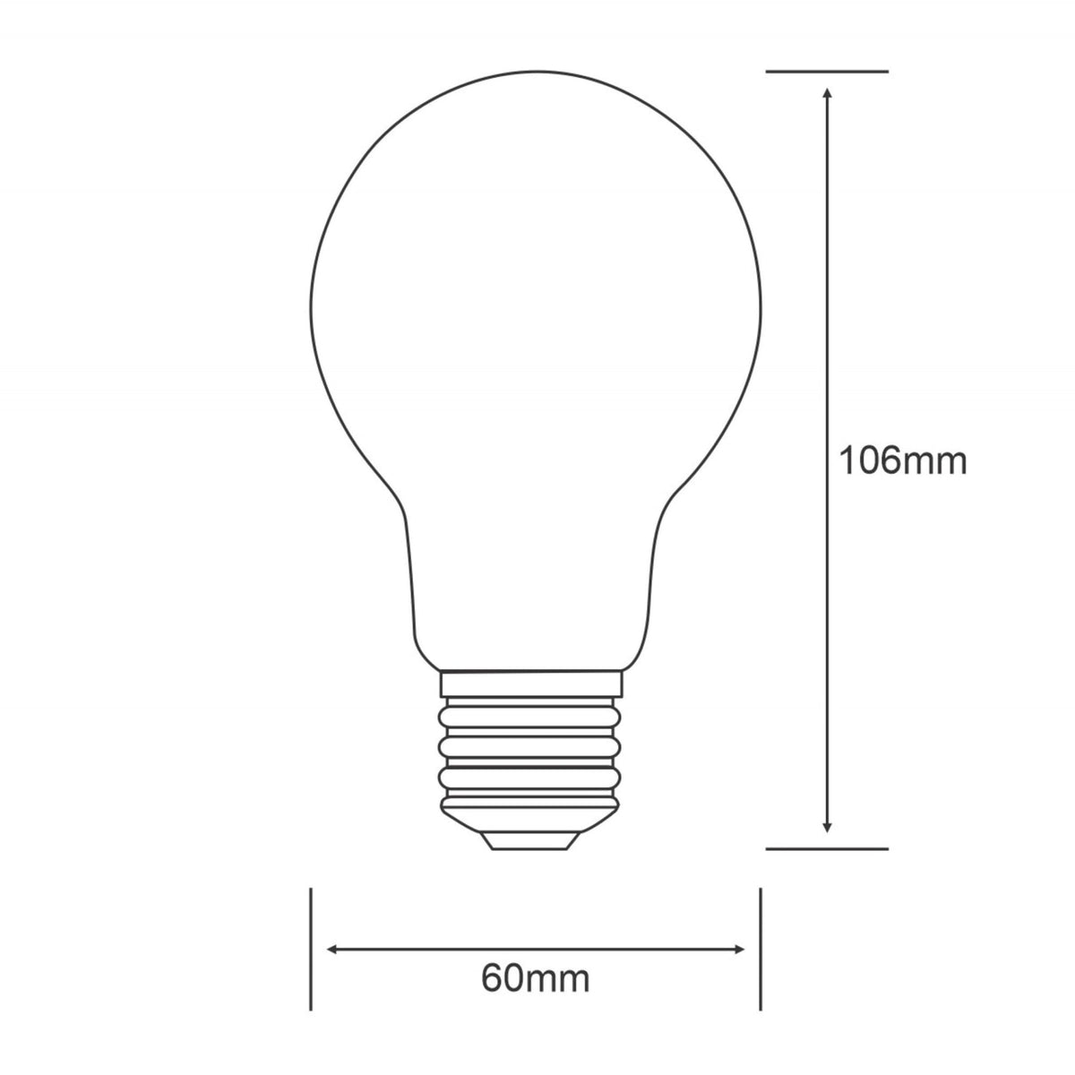 Classic E27 Dimmable Warm White Opal GLS LED 6.5W 2700K 806lm