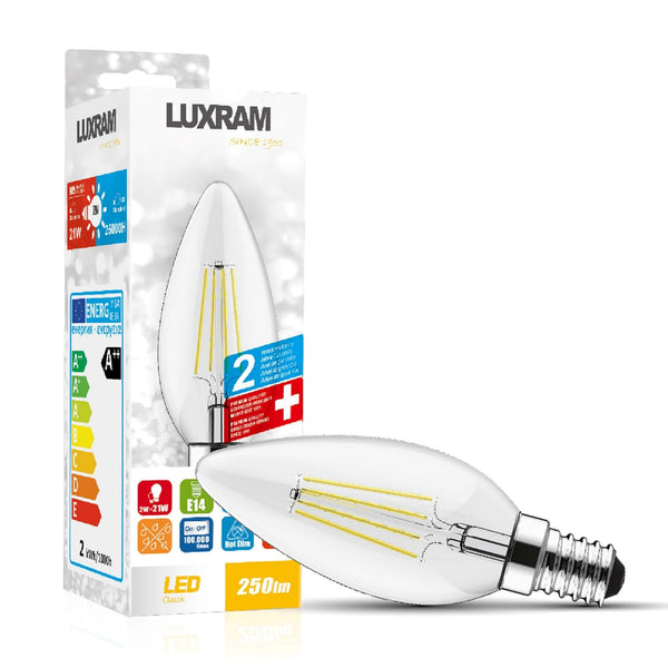Classic E14 Warm White LED Candle 2W 2700K 250lm