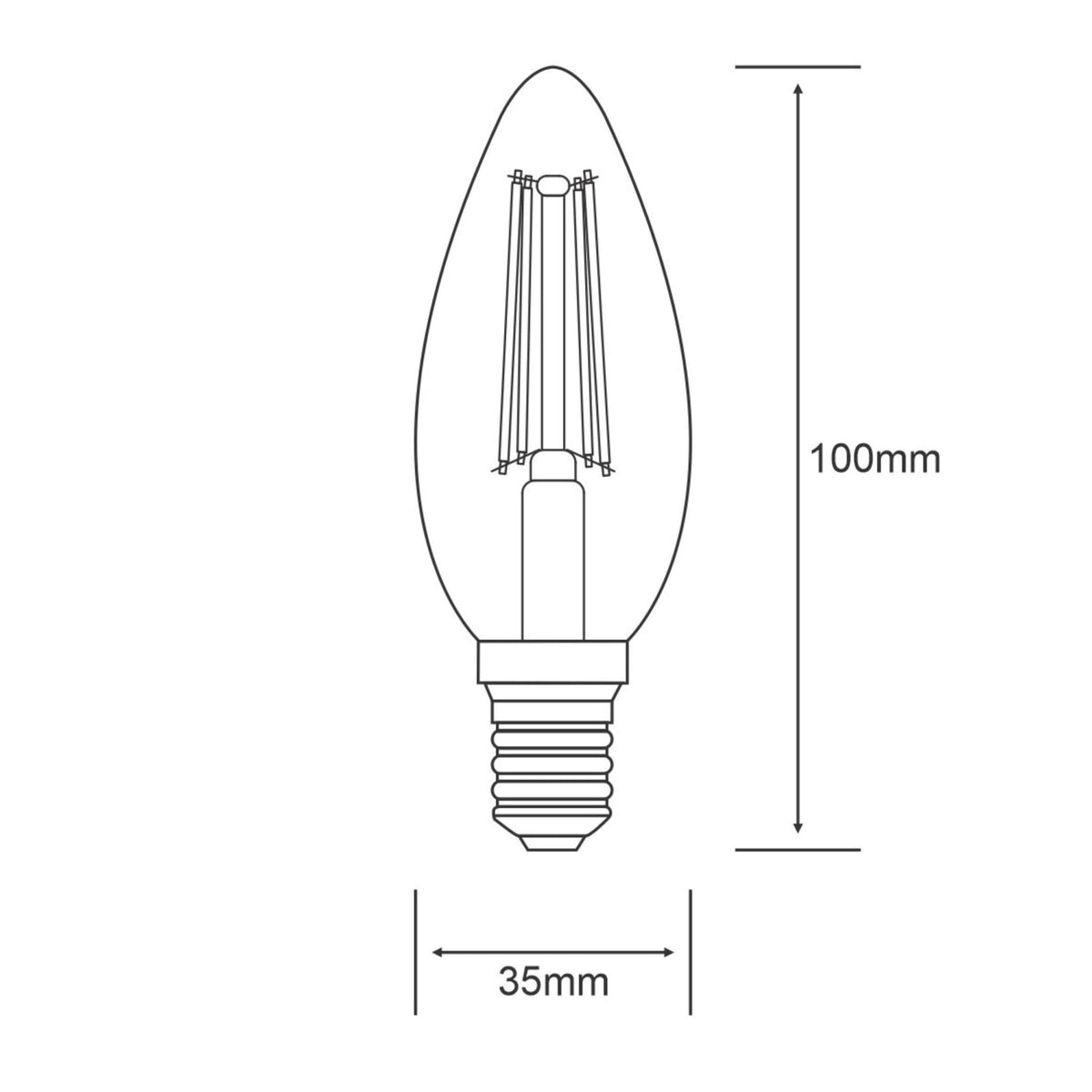 Classic E14 Neutral White LED Candle 4W 4000K 470lm