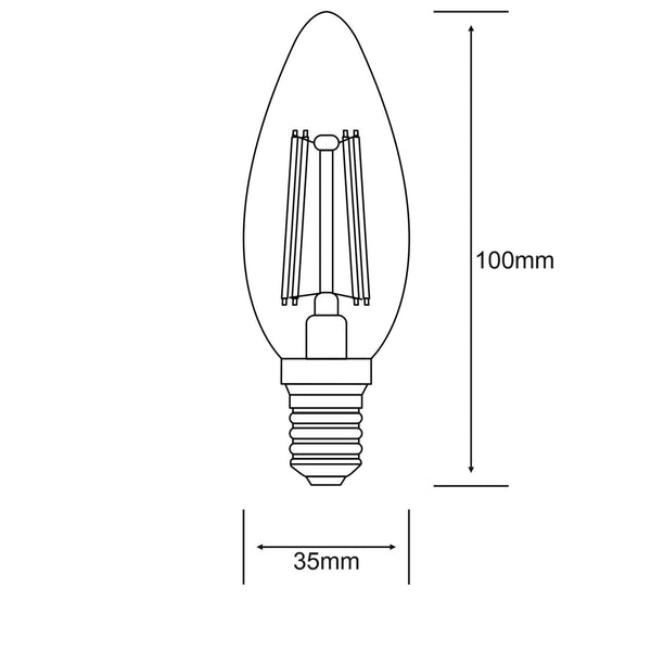 Classic E14 Cool White LED Candle 4W 6000K 470lm