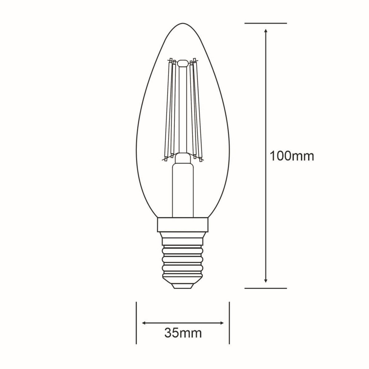 Classic E14 Dimmable Neutral White LED Candle 5.5W 4000K 600lm