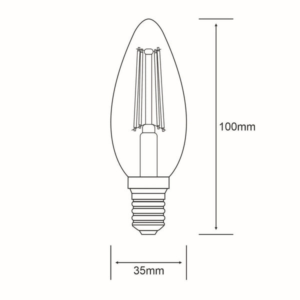 Classic E14 Dimmable Neutral White LED Candle 5.5W 4000K 600lm