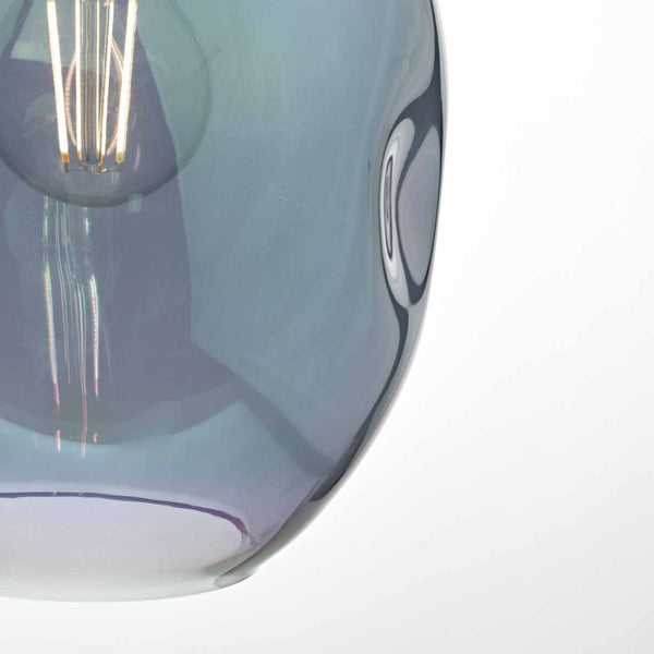 Rogan Single Pendant In Black Nickel With Iridised Glass Shade