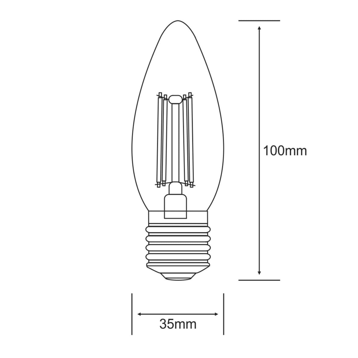 Classic E27 Frosted Warm White LED Candle 4W 2700K 470lm