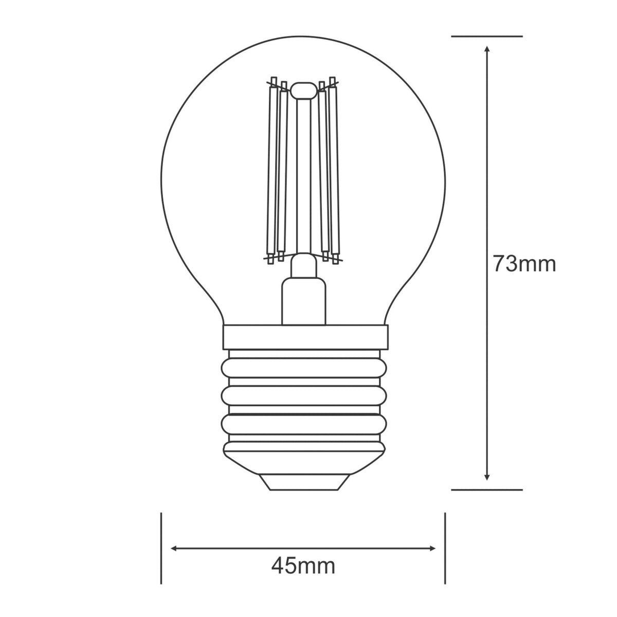 Classic E27 Warm White LED Golf Ball 4W 2700K 470lm