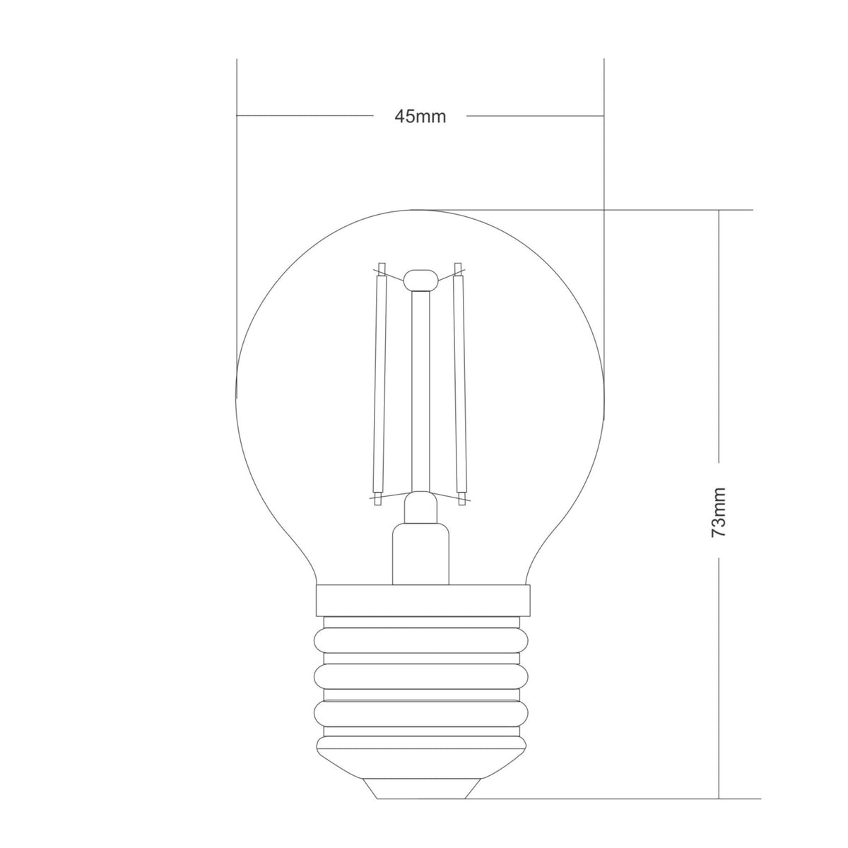 Classic E27 Dimmable Warm White LED Golf Ball 4W 2700K 400lm