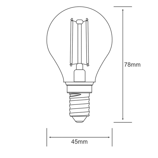 Classic E14 Warm White LED Golf Ball 2W 2700K 250lm