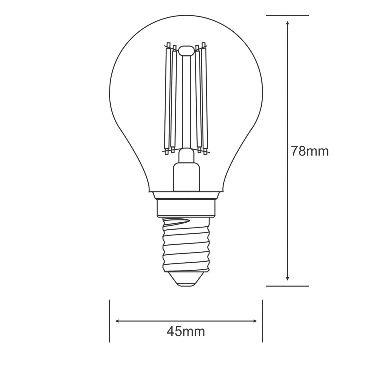 Classic E14 Warm White LED Golf Ball 4W 2700K 470lm