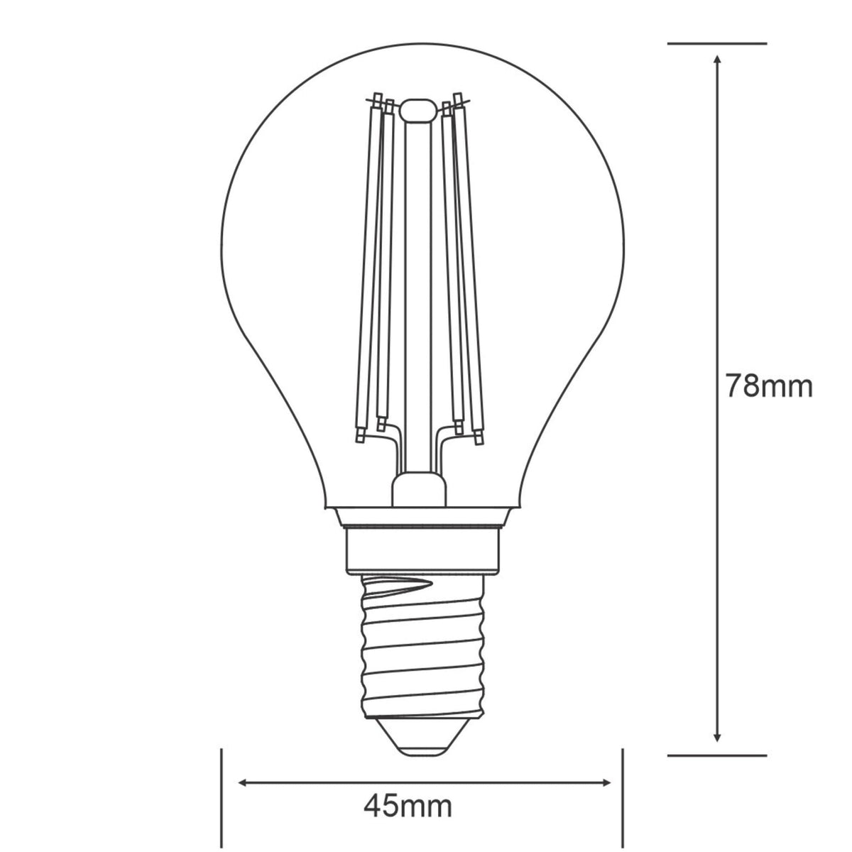 Classic E14 Warm White LED Golf Ball 6.5W 2700K 806lm
