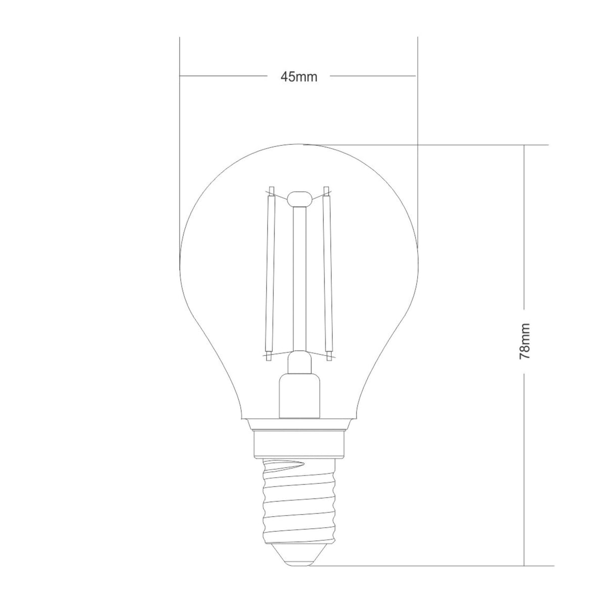 Classic E14 Dimmable Warm White LED Golf Ball 4W 2700K 400lm