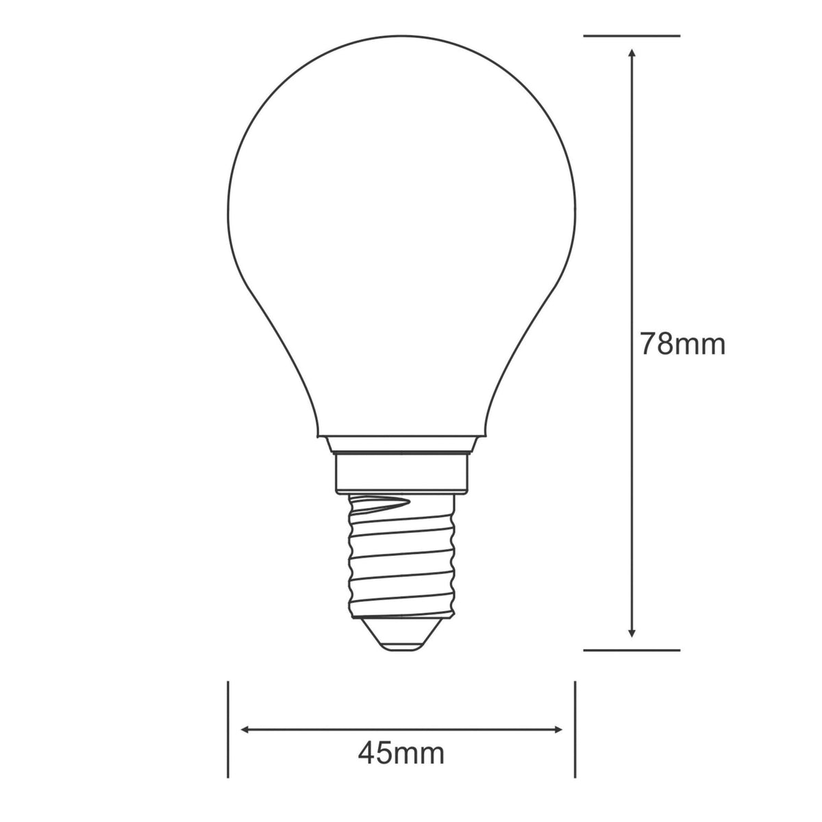 Classic E14 Warm White Frosted LED Golf Ball 4W 2700K 470lm