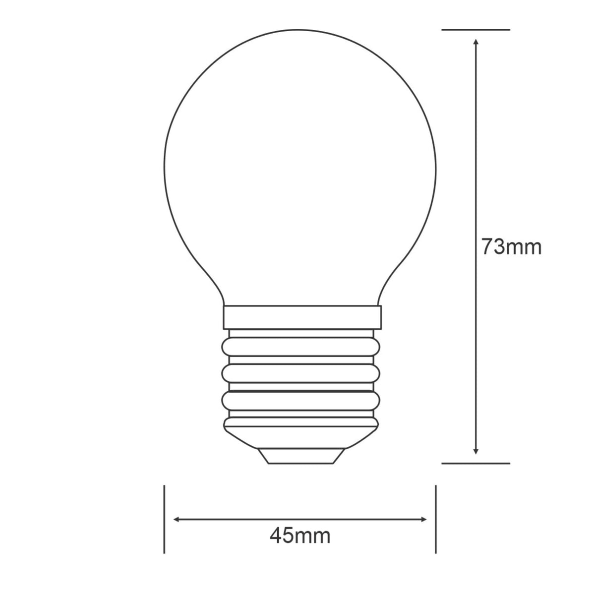 Classic E27 Dimmable Warm White Frosted LED Golf Ball 4W 2700K 400lm