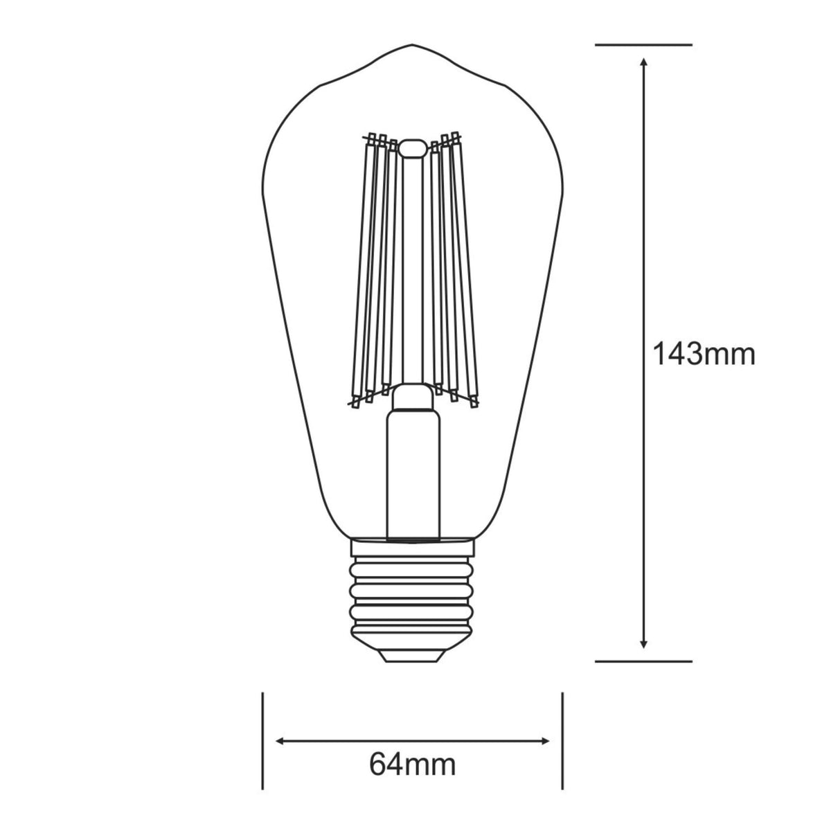 Vintage E27 Rustica Extra Warm White Pear Shaped Gold LED 6.5W 630lm 2200K