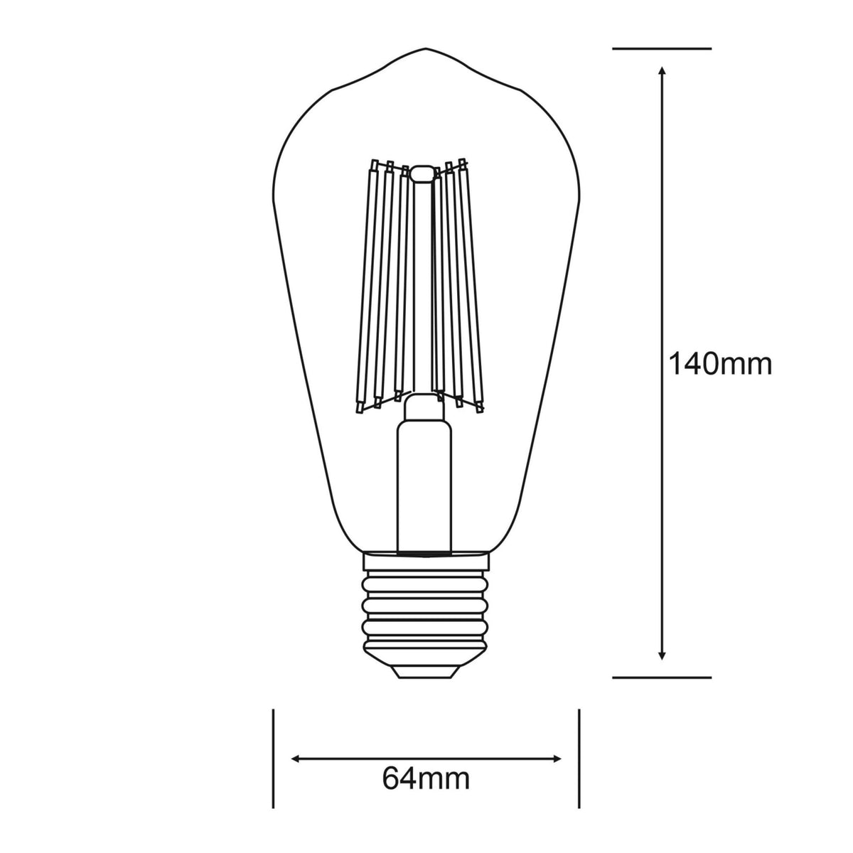 E27 Rustica Dimmable Smoked Pear Shaped LED 6.5W 4000K 630lm