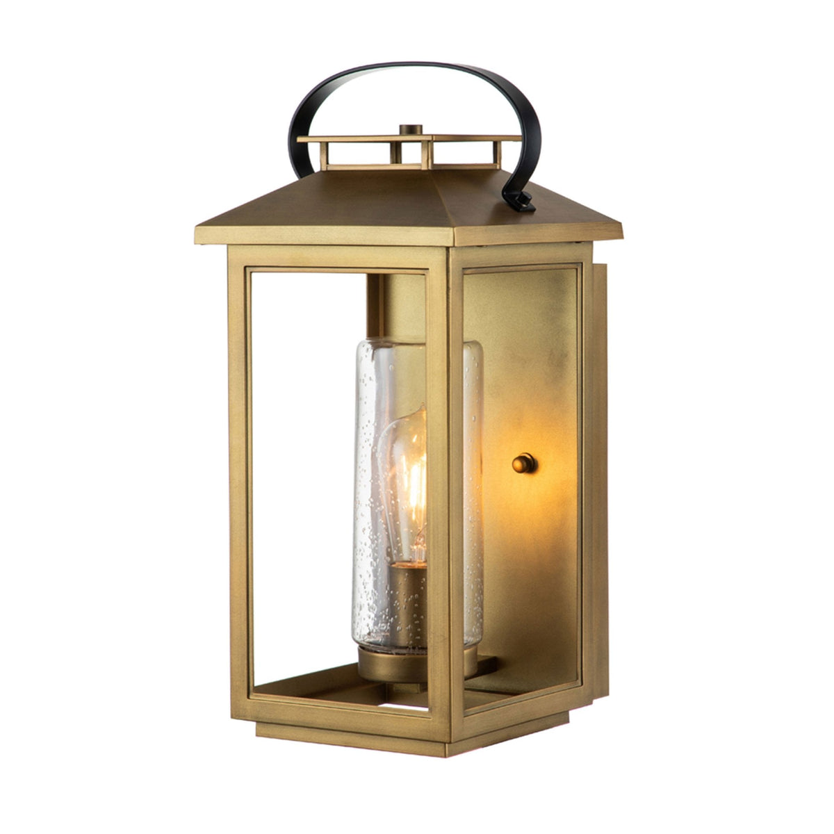 Atwater IP44 Exterior Medium Wall Light in Painted Distressed Brass