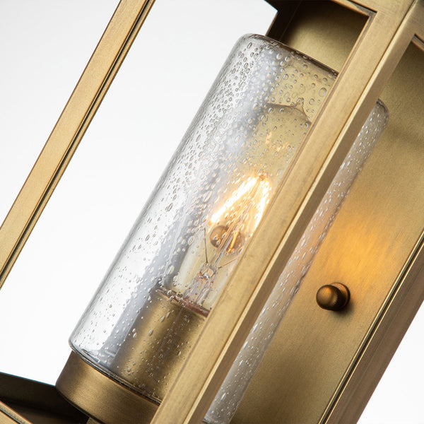 Atwater IP44 Exterior Small Wall Light in Painted Distressed Brass