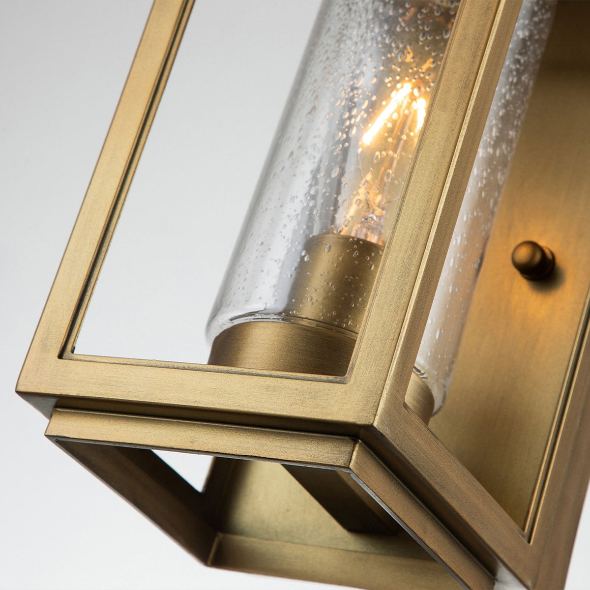 Atwater IP44 Exterior Small Wall Light in Painted Distressed Brass