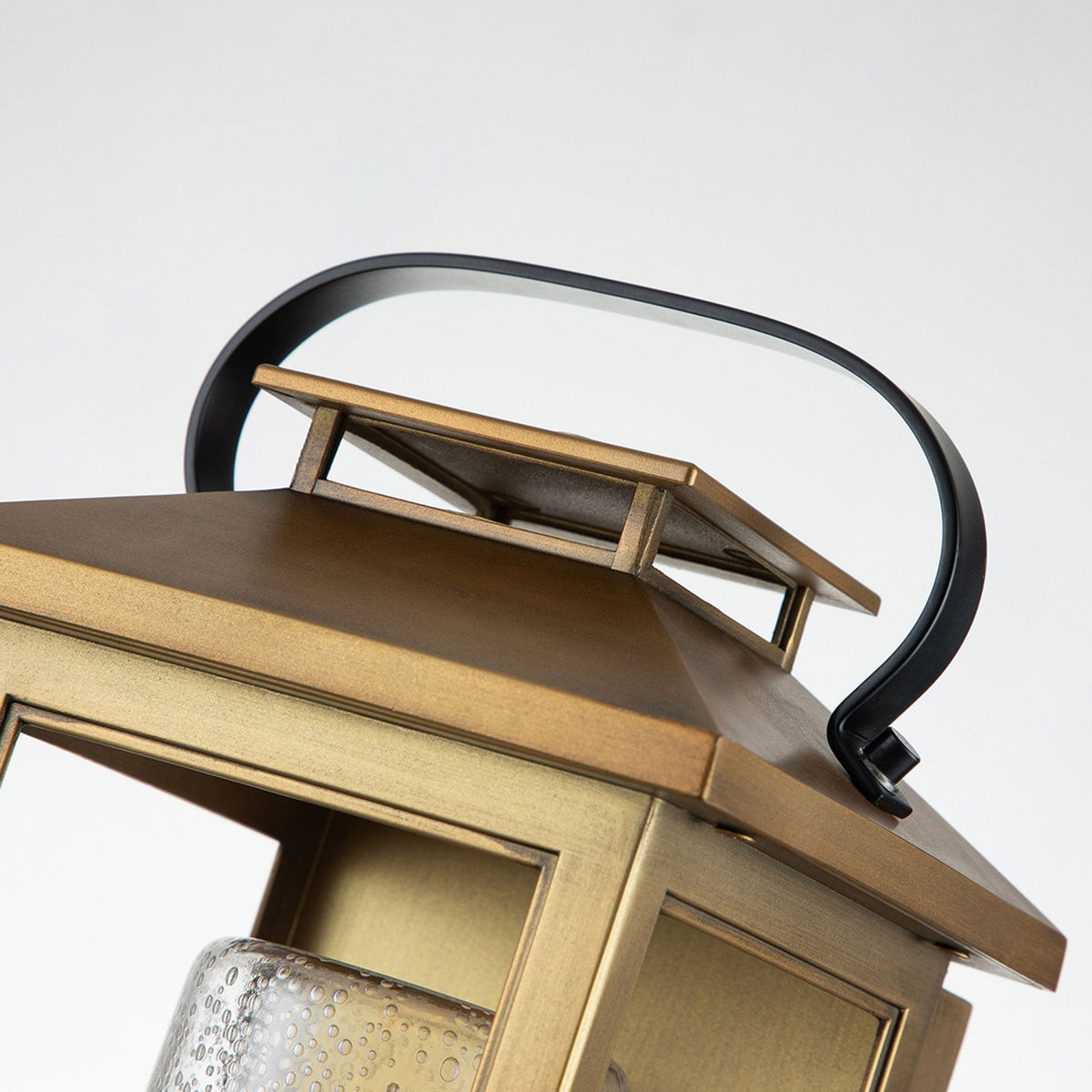 Atwater IP44 Exterior Small Wall Light in Painted Distressed Brass