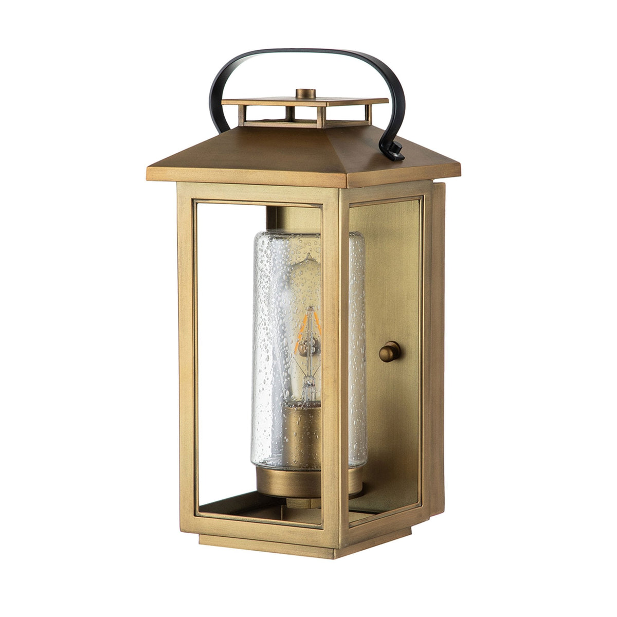 Atwater IP44 Exterior Small Wall Light in Painted Distressed Brass