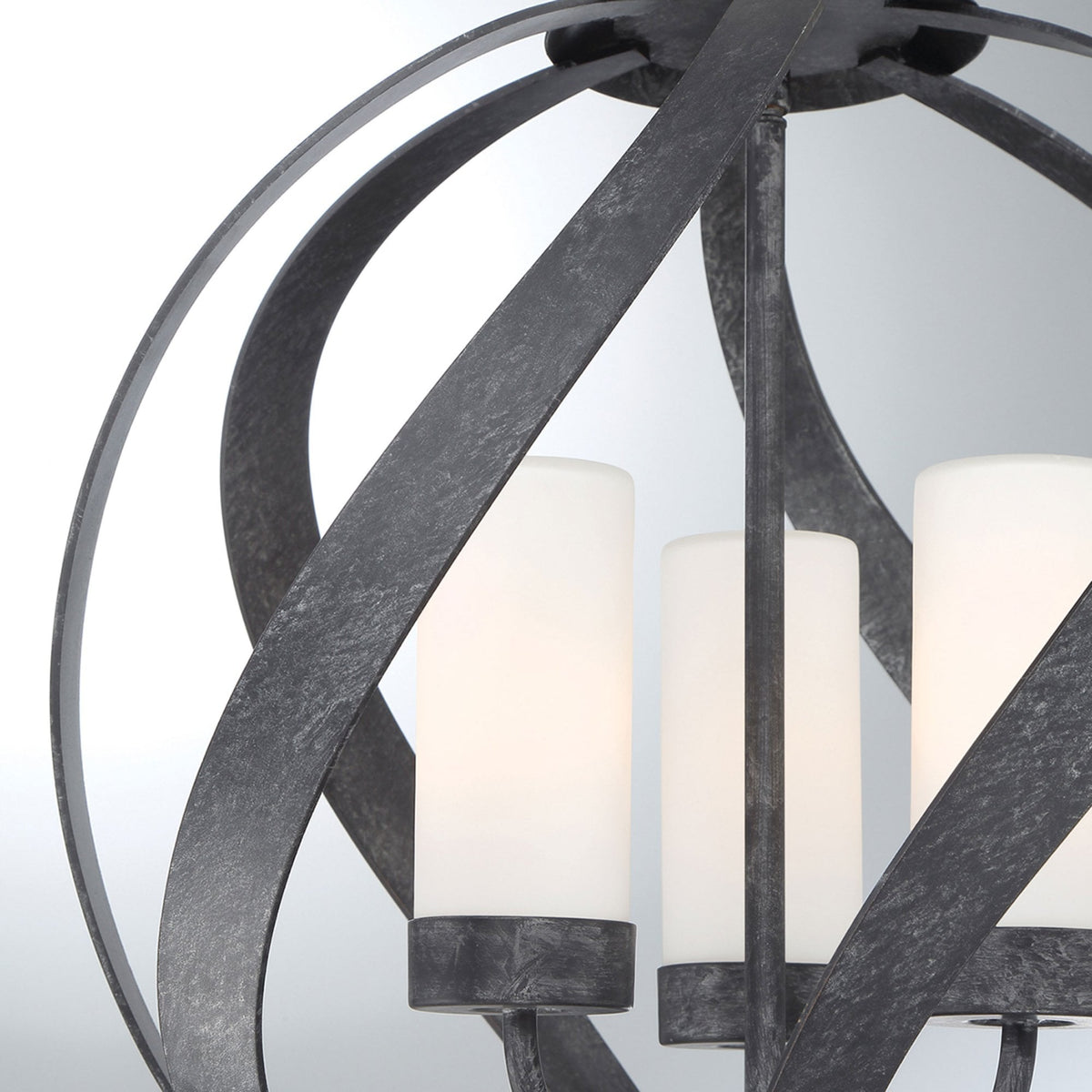 Blacksmith IP44 Three Light Chandelier in Old Black