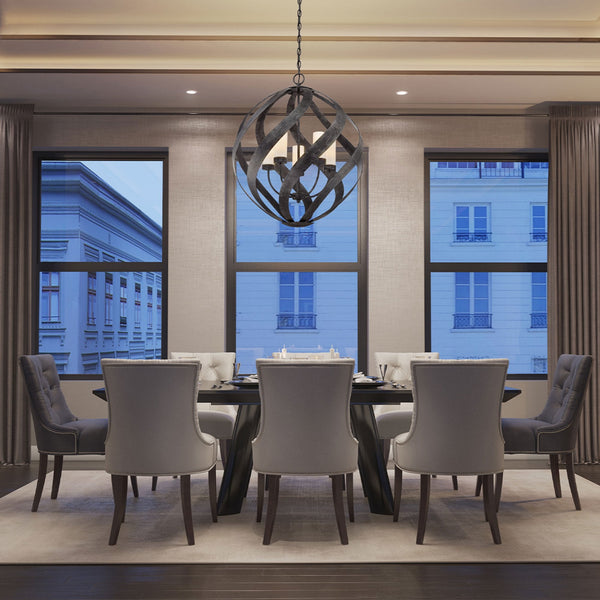 Blacksmith IP44 Five Light Chandelier in Old Black